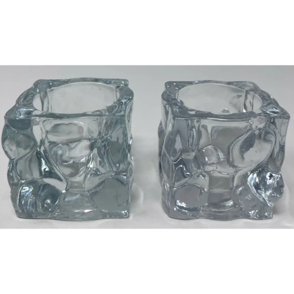 KIG Indonesia Vintage Set of‎ 2 Heavy Candleholders/Votive Cups 2 1/2